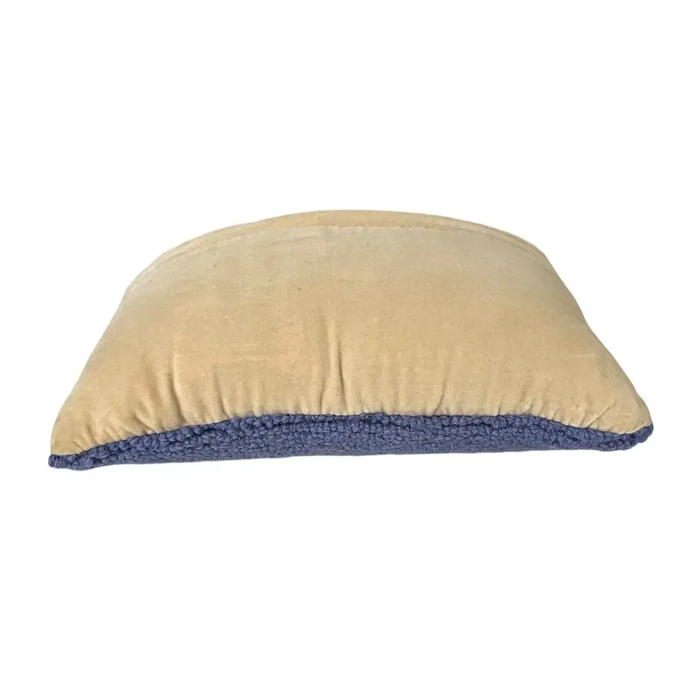 Peking Handicraft LOVE Hook Pillow Blue Wool Accent Decorative 8x12”